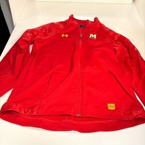 University of Maryland under Armour full zip fleece jacket with logo. UMD